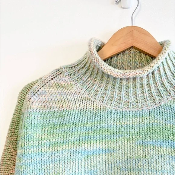 Anthropologie 525 America Space-Dye Mock-Neck Pastel Multicoloured Sweater - Picture 6 of 10